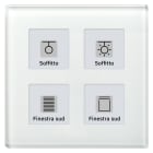MDT - Tastiera KNX vetro 4 tasti plus + T°, bianco