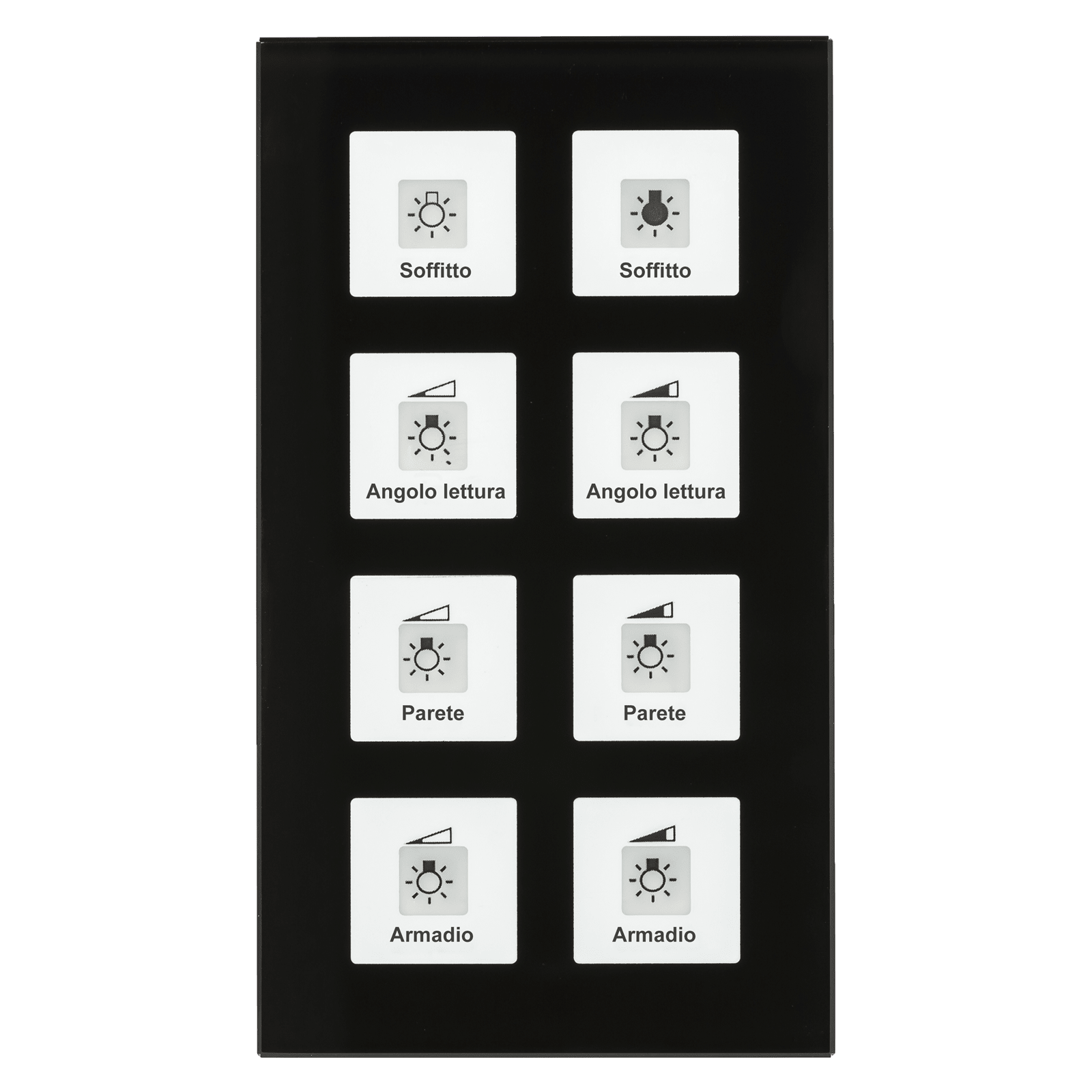 MDT - Tastiera KNX  vetro 8 tasti plus + T°, nero