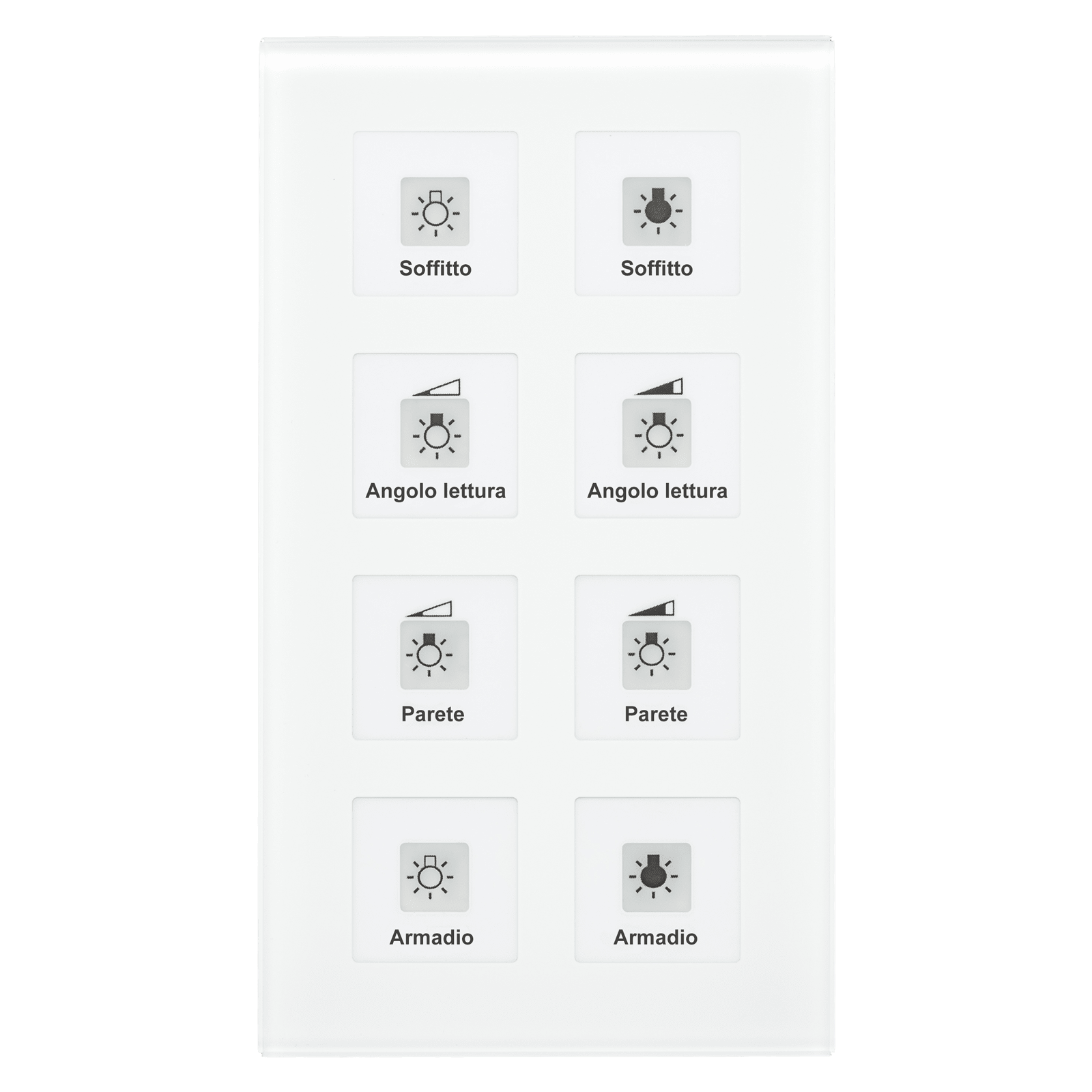 MDT - Tastiera KNX  vetro 8 tasti plus + T°, bianco