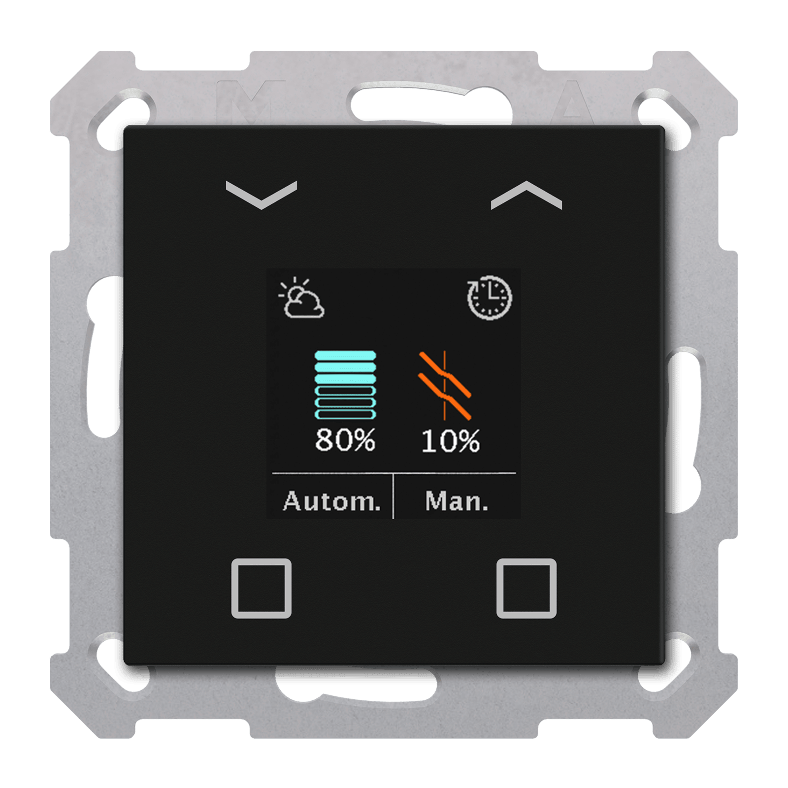 MDT - Tastiera KNX  Smart veneziane 55, 4 funzioni display, nero opaco