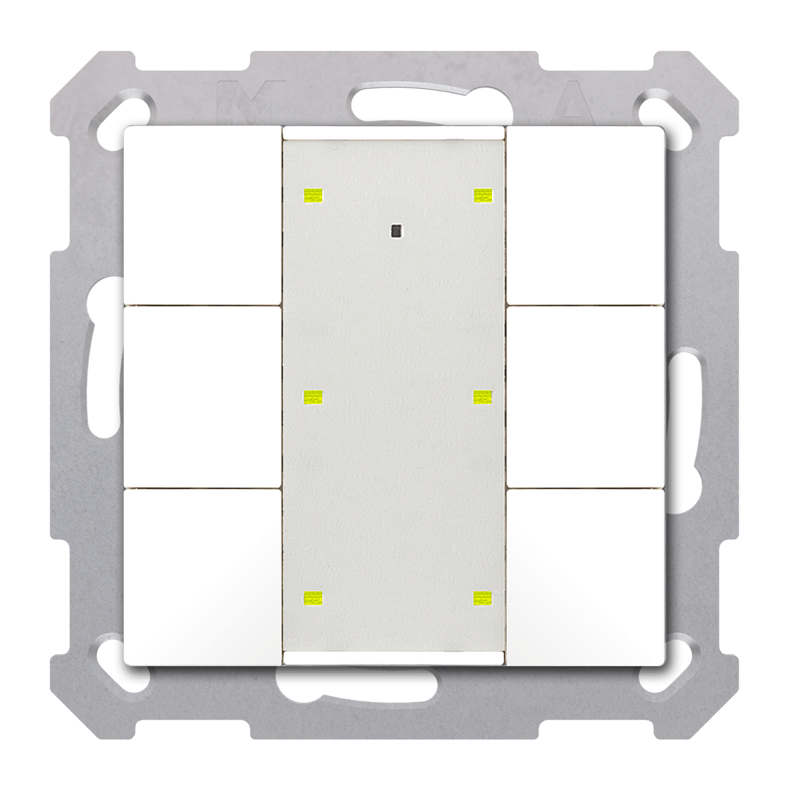 MDT - Tastiera KNX  Plus 55 SERIE.02, 6 tasti, bianco lucido