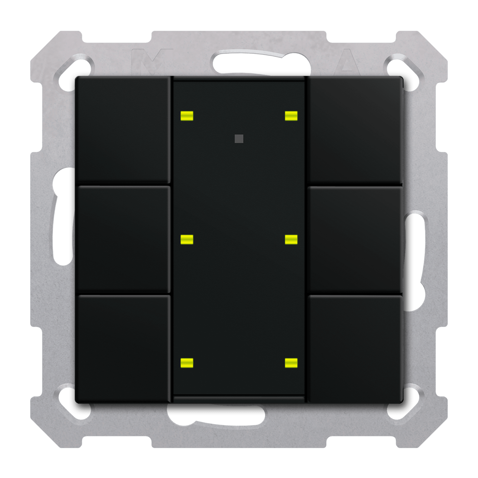 MDT - Tastiera KNX  Plus 55 SERIE.02, 6 tasti, nero opaco