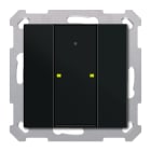 MDT - Tastiera KNX  Plus TS 55, 2 tasti + T°, nero opaco