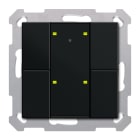 MDT - Tastiera KNX  Plus TS 55, 4 tasti + T°, nero opaco