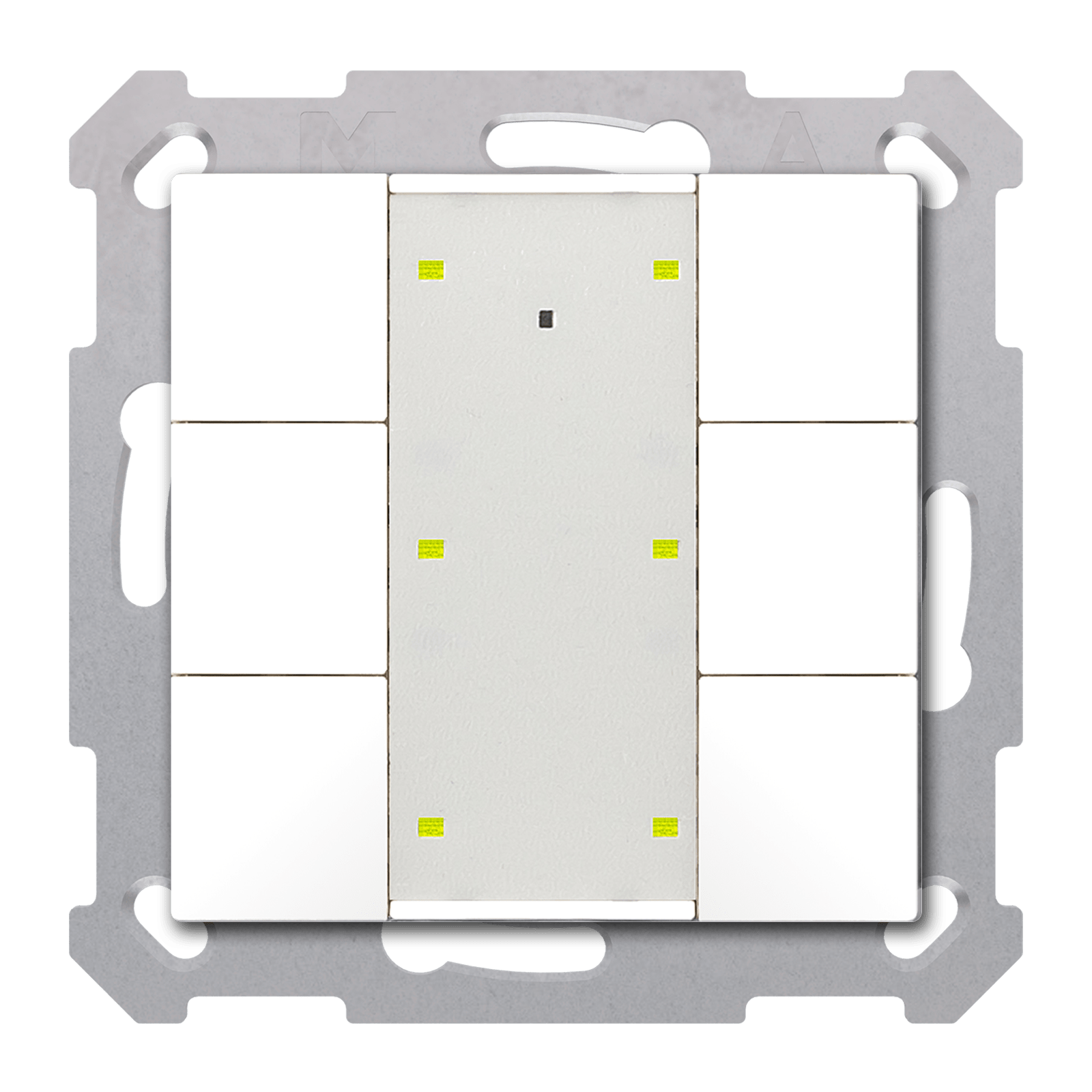 MDT - Tastiera KNX  Plus TS 55, 6 tasti + T°, bianco opaco