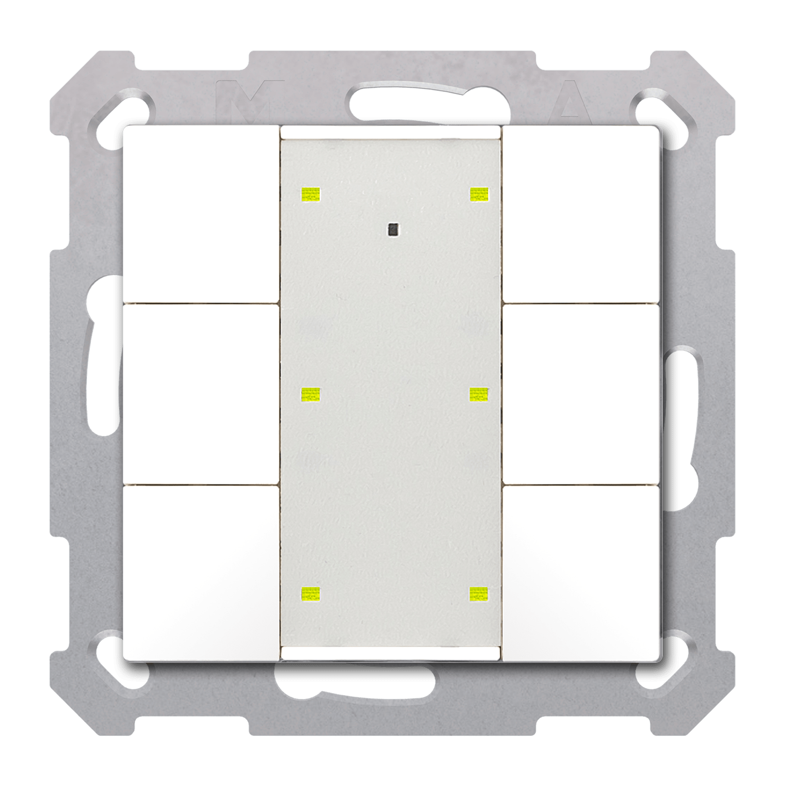 MDT - Tastiera KNX Plus TS 55, 6 tasti + T°, bianco lucido
