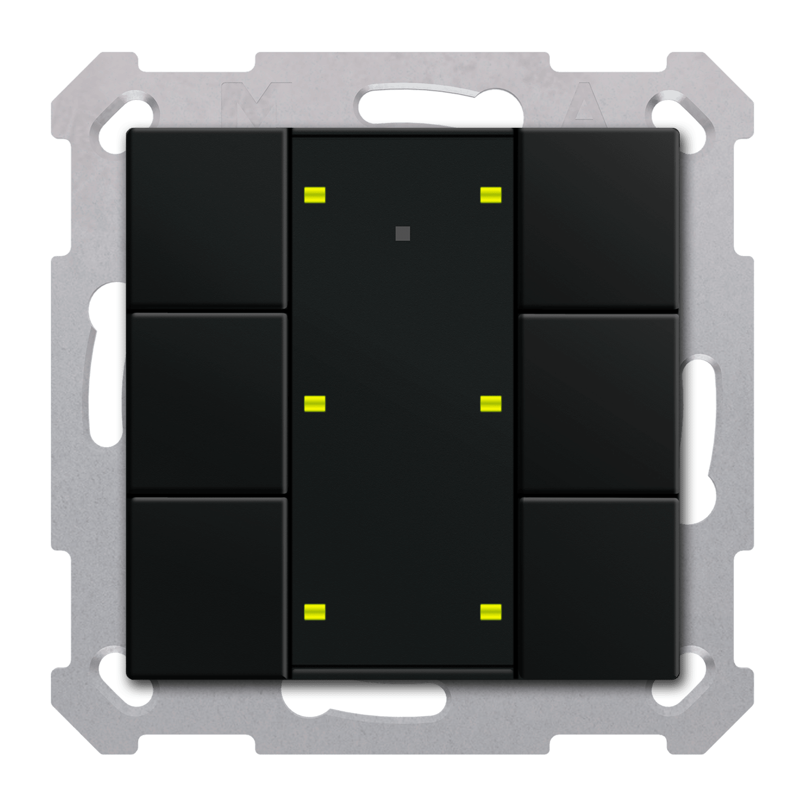 MDT - Tastiera KNX  Plus TS 55, 6 tasti + T°, nero opaco