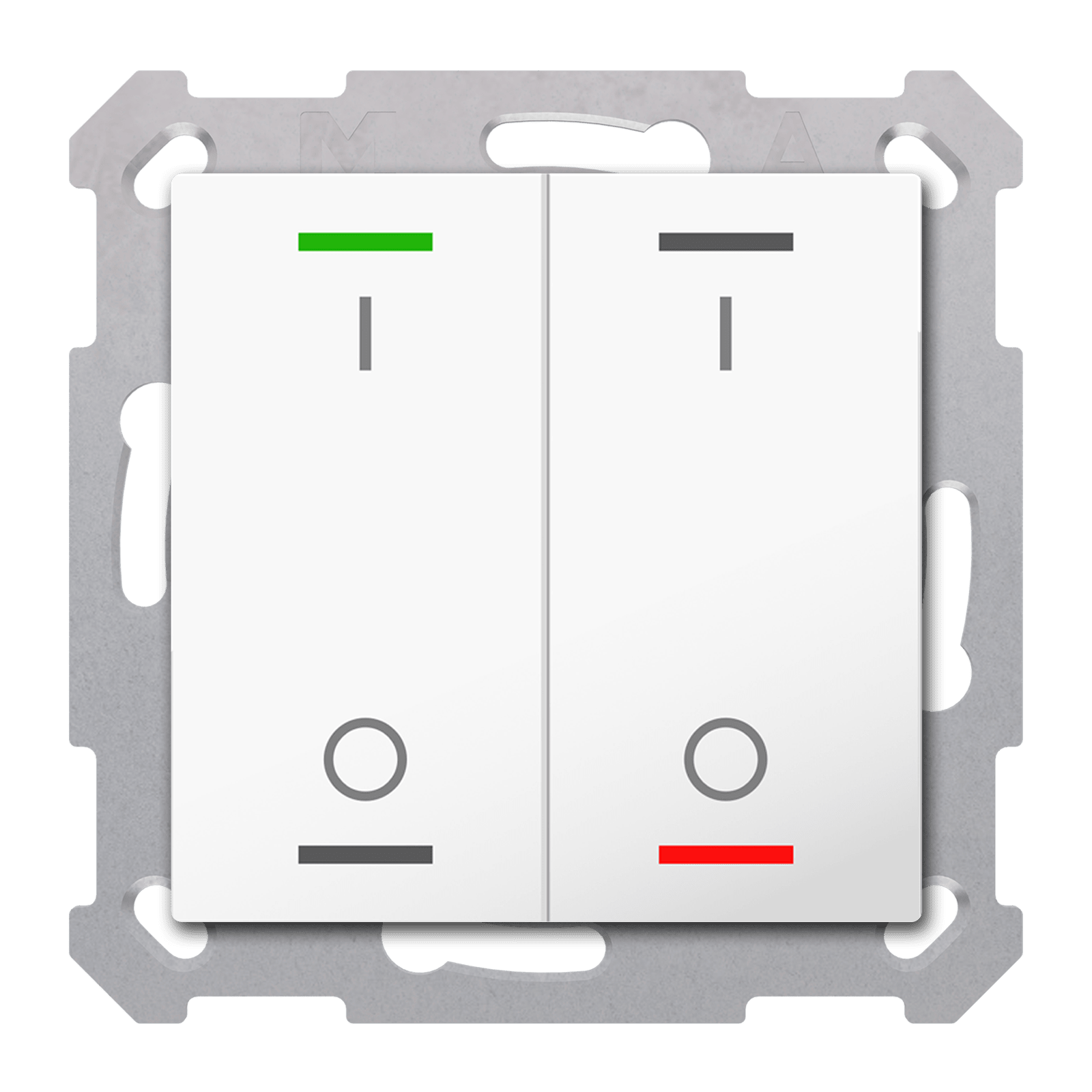 MDT - Tastiera KNX Light 55, 2 tasti, bianco lucido, tapparella