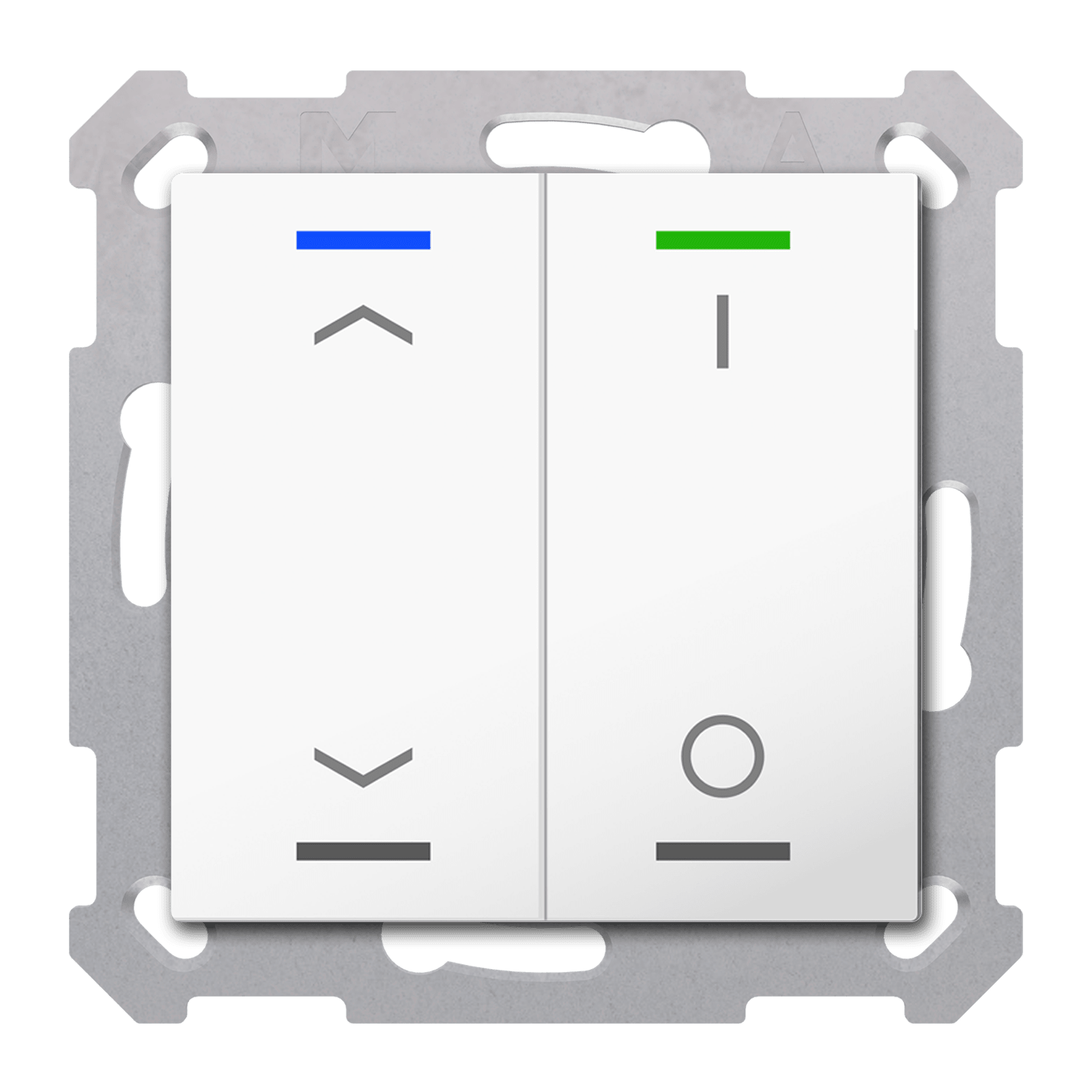 MDT - Tastiera KNX  Light 55, 2 tasti, bianco lucido, combinato