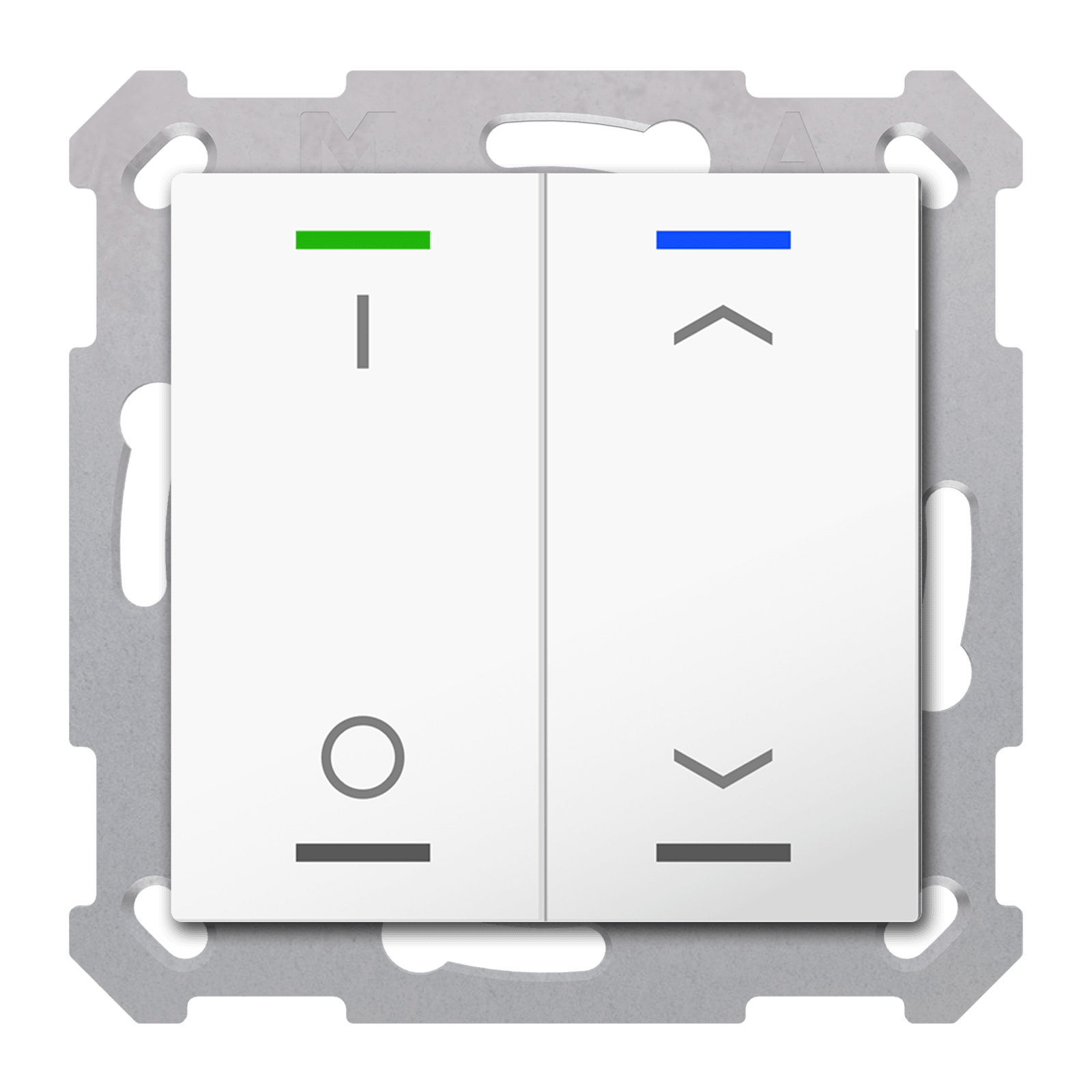 MDT - Tastiera KNX  Light 55, 2 tasti, bianco lucido, combinato