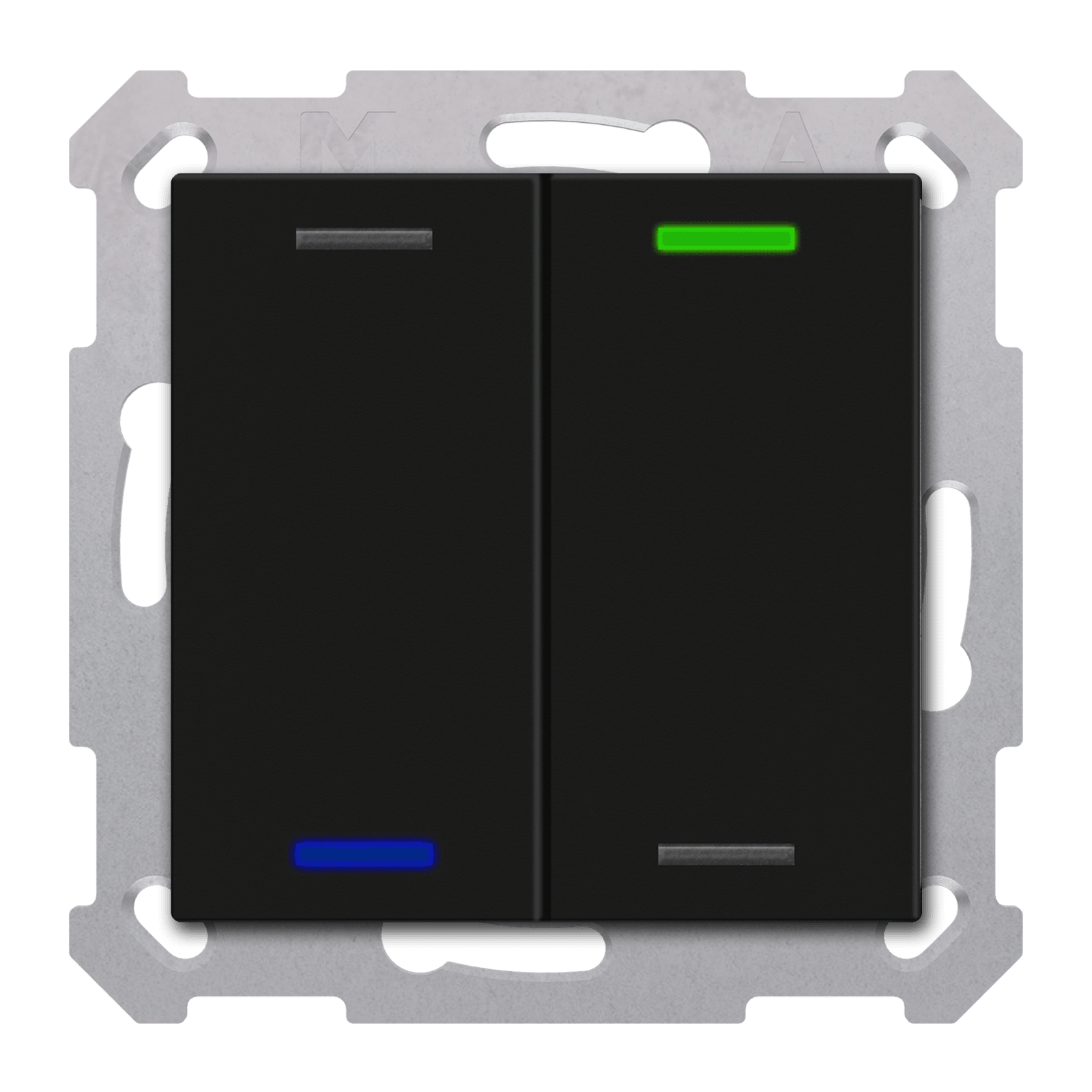 MDT - Tastiera KNX  Light 55, 2 tasti, nero opaco