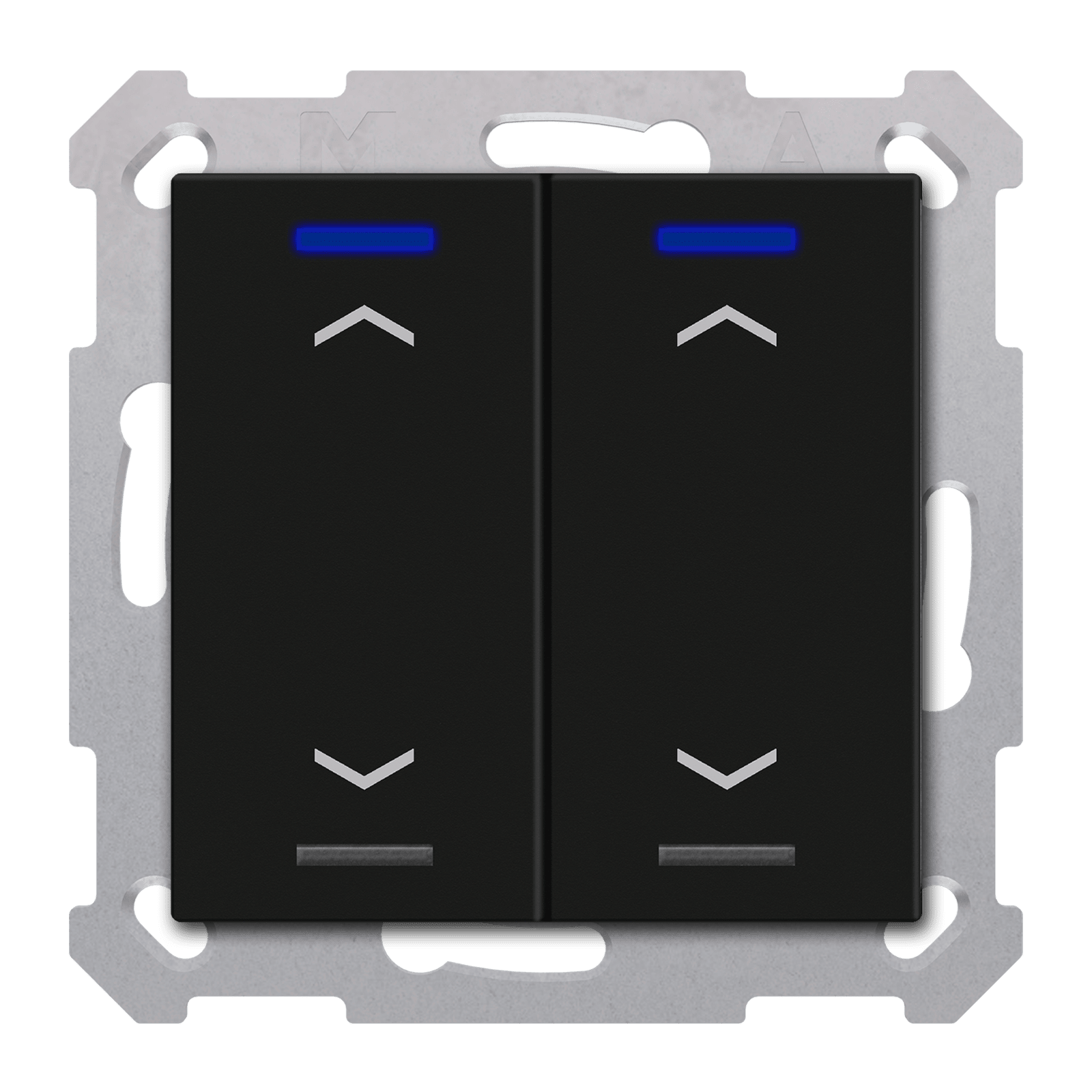 MDT - Tastiera KNX  Light 55, 2 tasti, nero opaco, tapparella