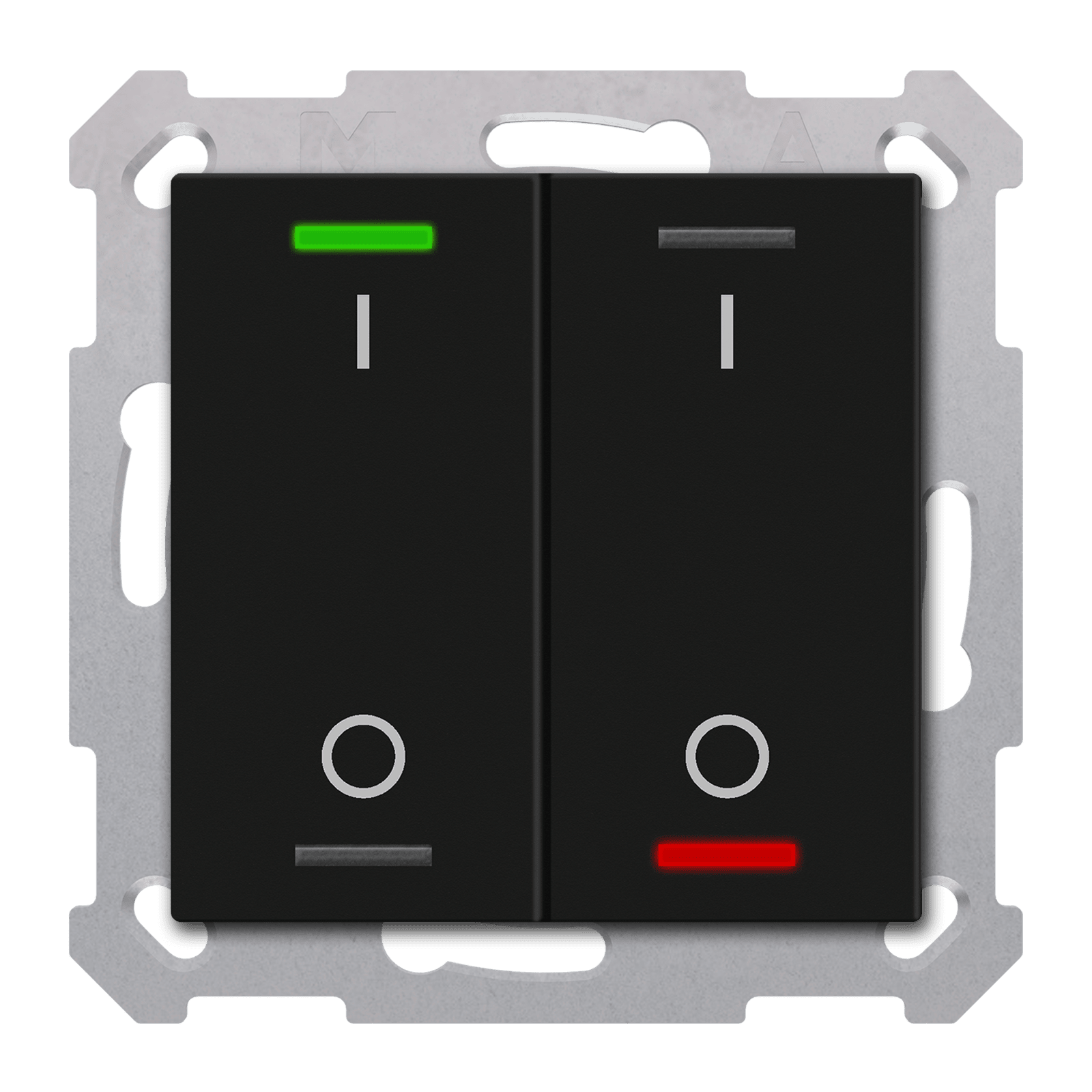 MDT - Tastiera KNX Light 55, 2 tasti, nero opaco, on/off