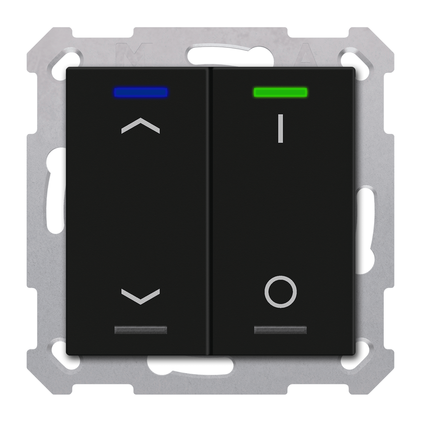 MDT - Tastiera KNX Light 55, 2 tasti, nero opaco, combinato