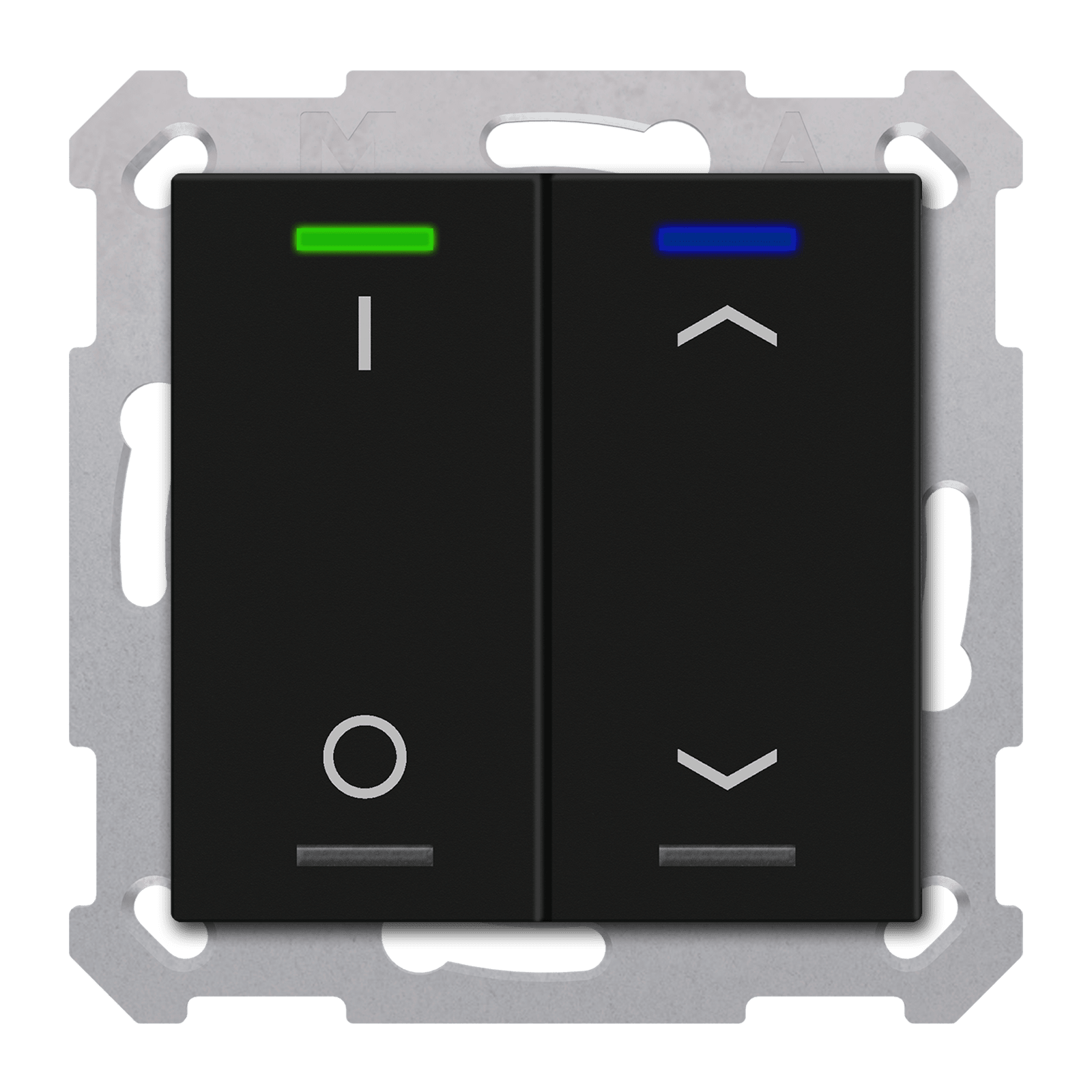 MDT - Tastiera KNX Light 55, 2 tasti, nero opaco, combinato