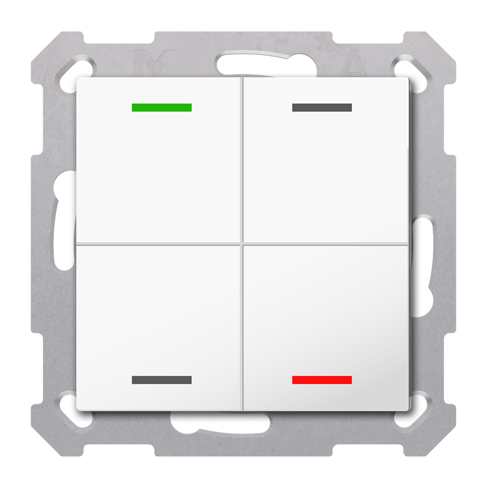 MDT - Tastiera KNX Light 55, 4 tasti, bianco lucido