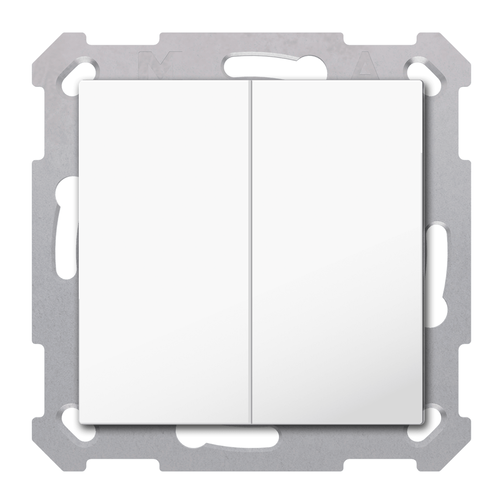 MDT - Tastiera KNX  Light 55 Basic, 2 tasti, bianco lucido