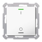 MDT - Tastiera KNX Light 55, 1 tasto + T°, bianco lucido, on/off