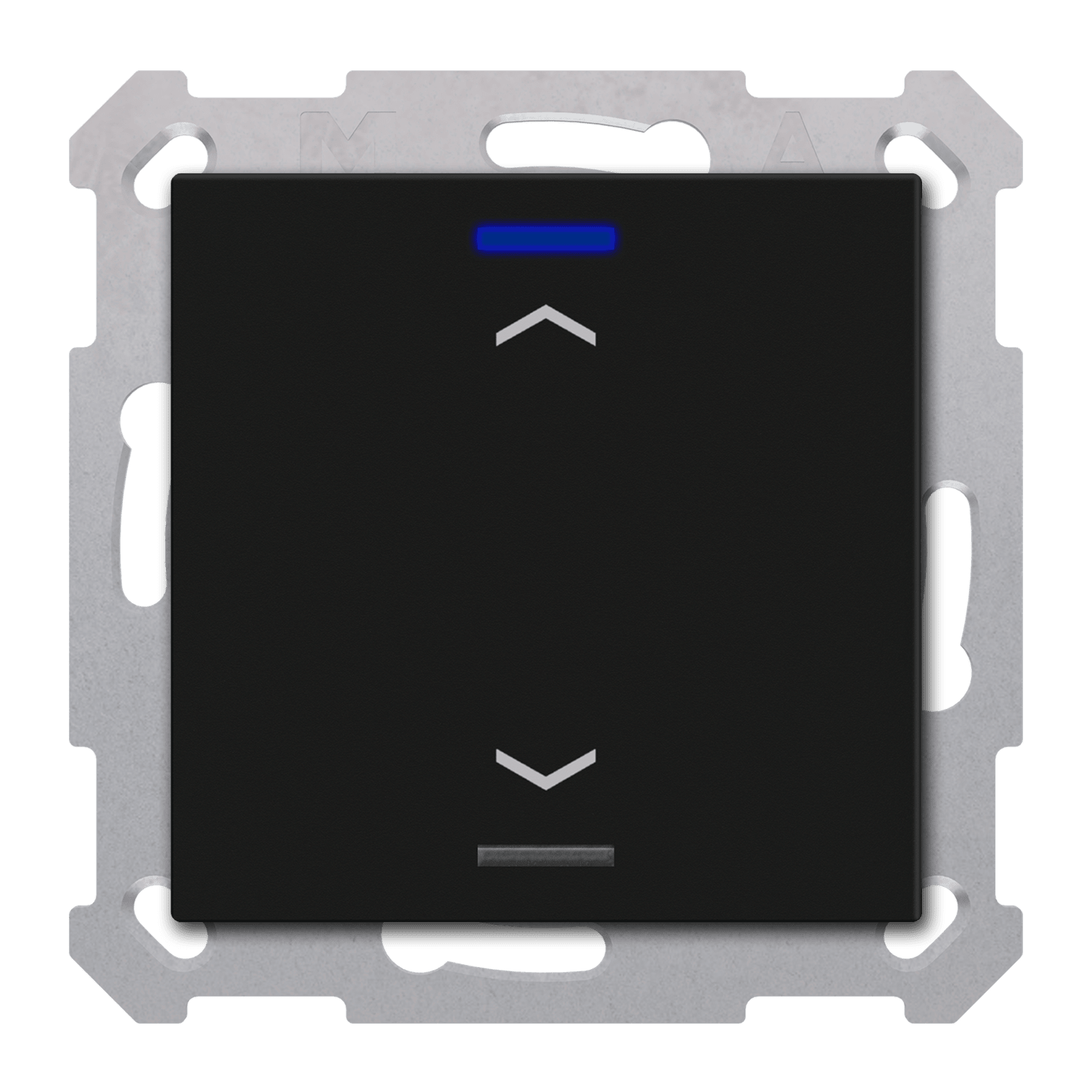 MDT - Tastiera KNX  Light 55, 1 tasto + T°, nero opaco, tapparella