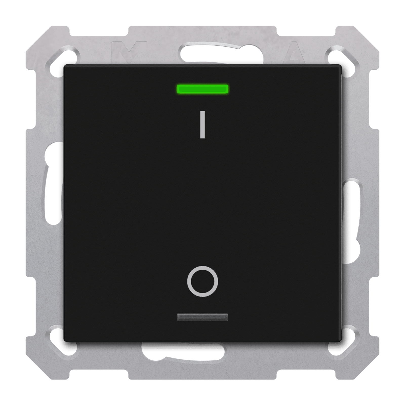 MDT - Tastiera KNX Light 55, 1 tasto + T°, nero opaco, on/off
