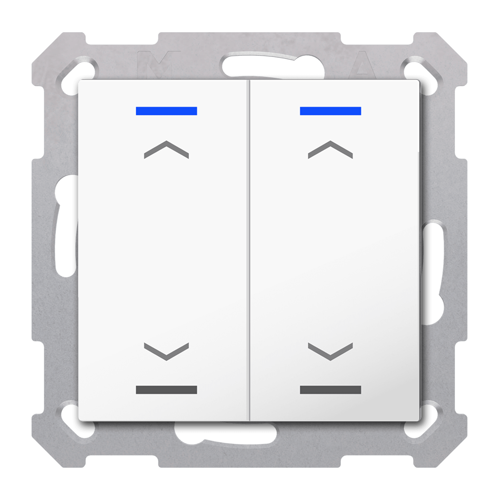 MDT - Tastiera KNX Light 55, 2 tasti + T°, bianco lucido, tapparella