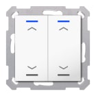 MDT - Tastiera KNX  Light 55, 2 tasti + T°, bianco lucido, tapparella