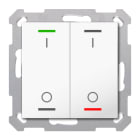 MDT - Tastiera KNX  Light 55, 2 tasti + T°, bianco lucido, on/off