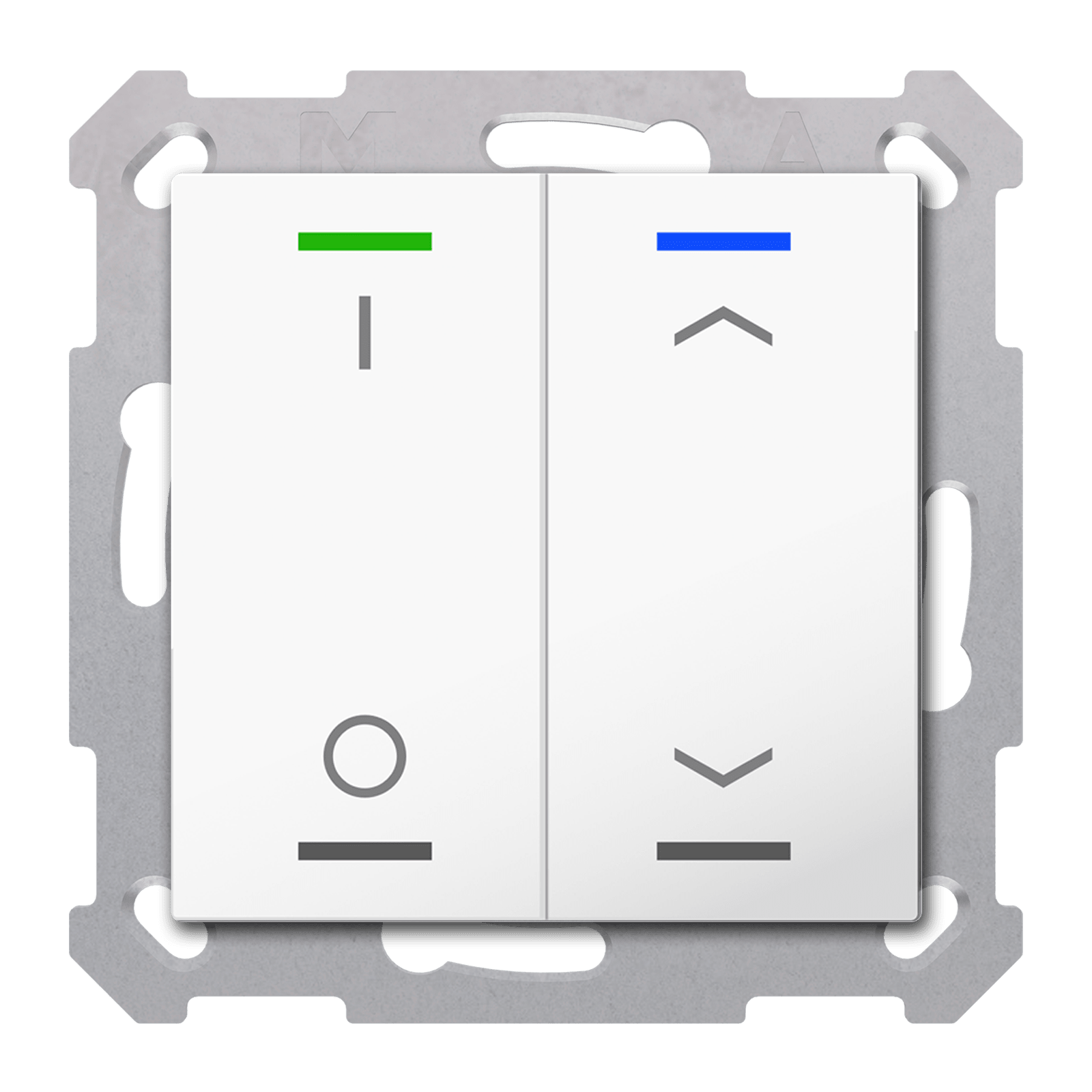 MDT - Tastiera KNX Light 55, 2 tasti + T°, bianco lucido, combinato