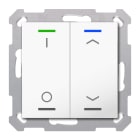 MDT - Tastiera KNX  Light 55, 2 tasti + T°, bianco lucido, combinato