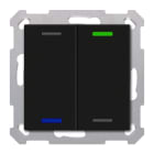 MDT - Tastiera KNX Light 55, 2 tasti + T°, nero opaco