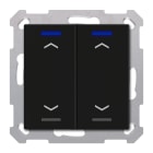 MDT - Tastiera KNX  Light 55, 2 tasti + T°, nero opaco, tapparella