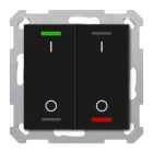 MDT - Tastiera KNX  Light 55, 2 tasti + T°, nero opaco, on/off