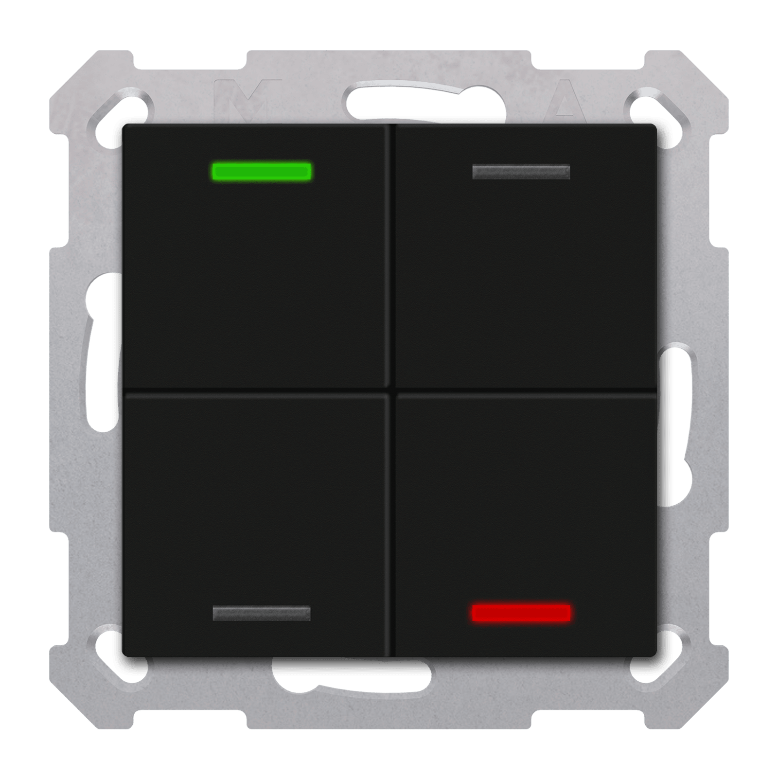 MDT - Tastiera KNX Light 55, 4 tasti + T°, nero opaco