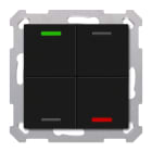 MDT - Tastiera KNX Light 55, 4 tasti + T°, nero opaco