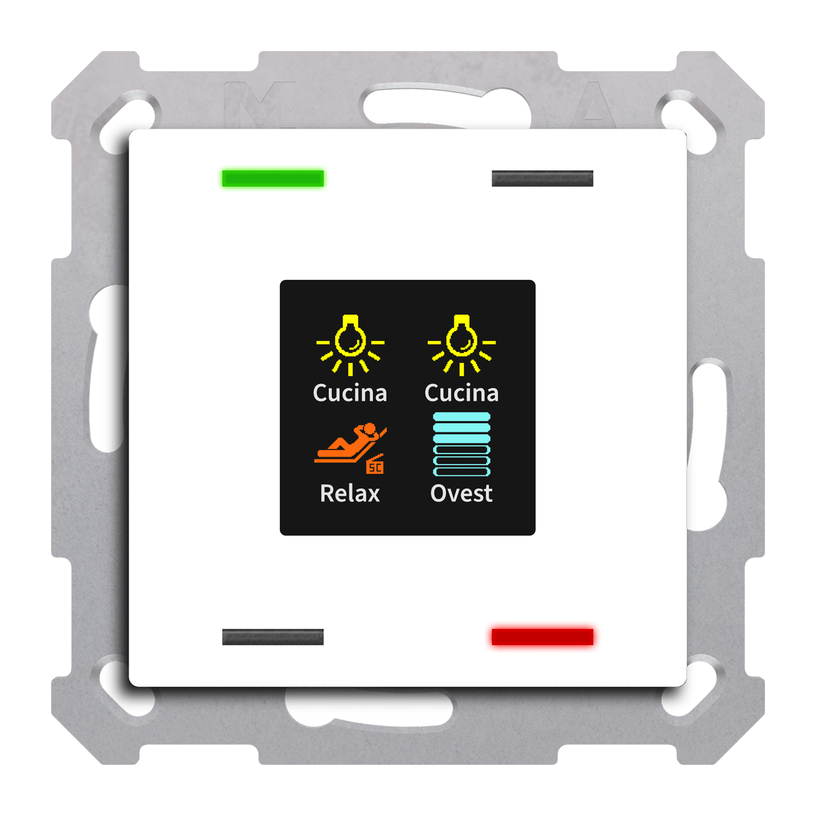 MDT - Tastiera KNX Smart 55, 4 funzioni display, bianco lucido
