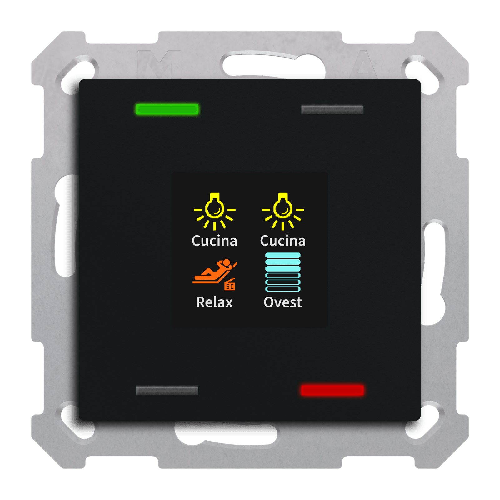 MDT - Tastiera KNX Smart 55, 4 funzioni display, nero opaco