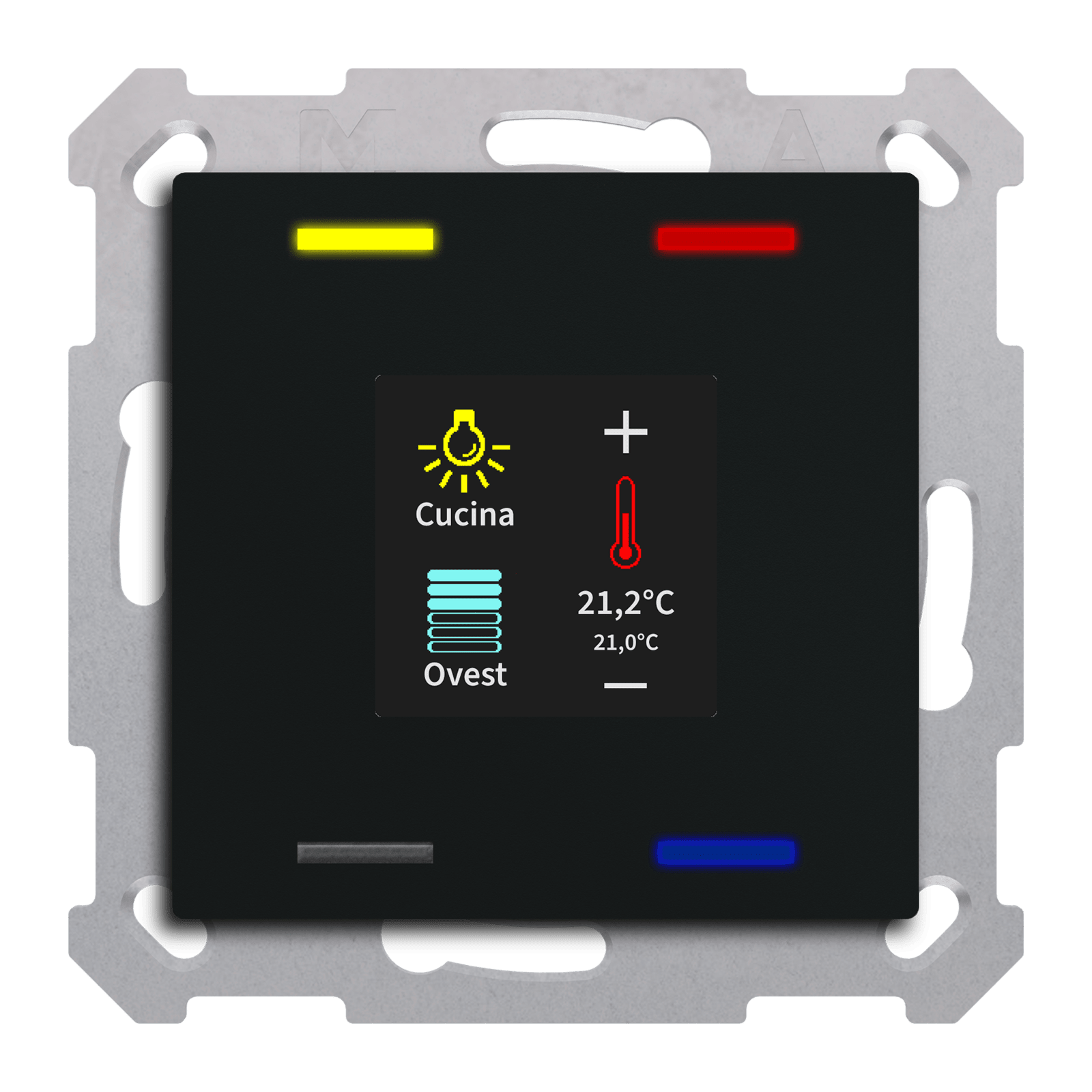 MDT - Tastiera KNX  Smart 55, 4 funzioni display + T°, nero opaco