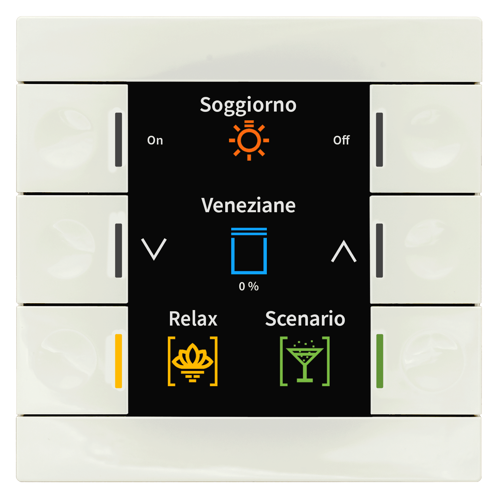 MDT - Tastiera KNX Smart 86, 6 tasti, display, bianco lucido