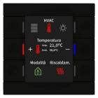 MDT - Tastiera KNX  Smart 86, 6 tasti, display + T°, nero opaco