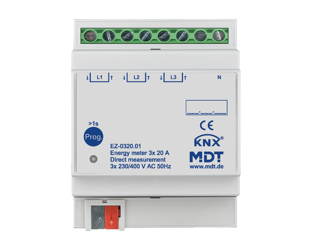 MDT - Contatore KNX  trifase 20A, insererzione diretta