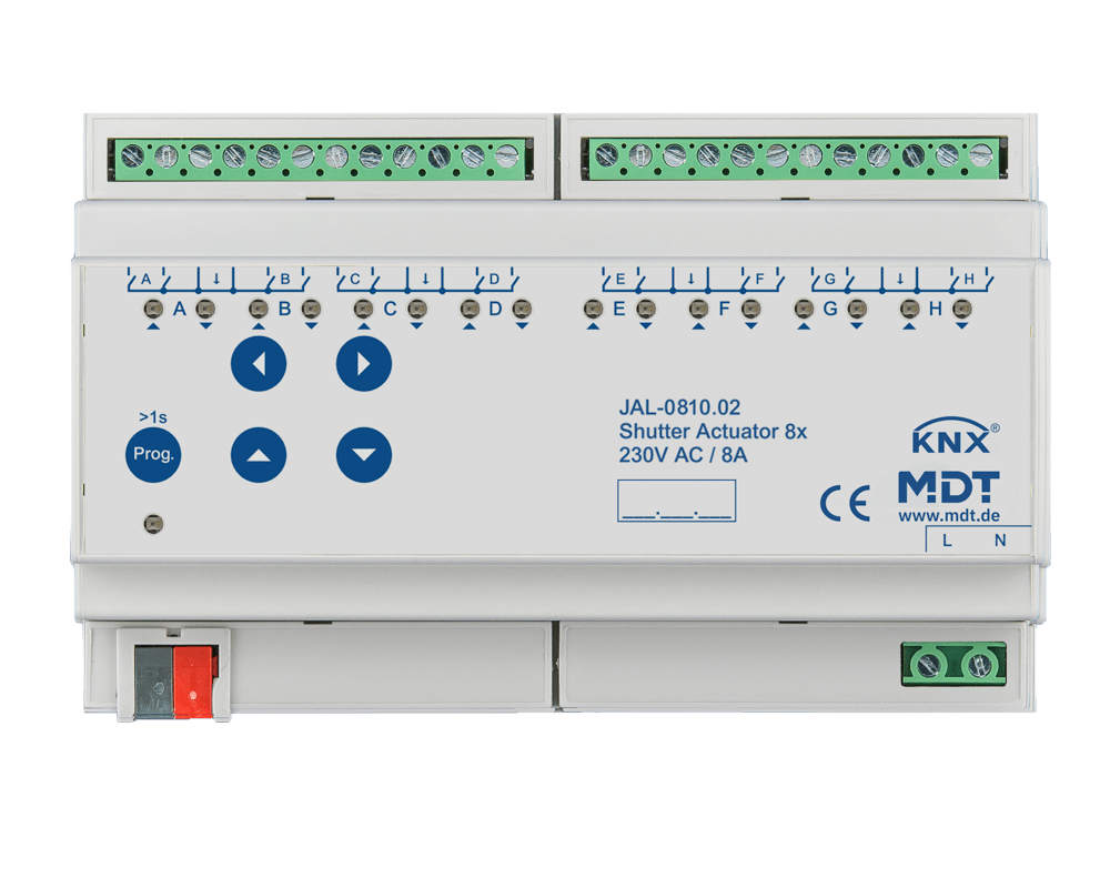 MDT - Attuatore veneziane KNX , 8 canali, 10A, 230V