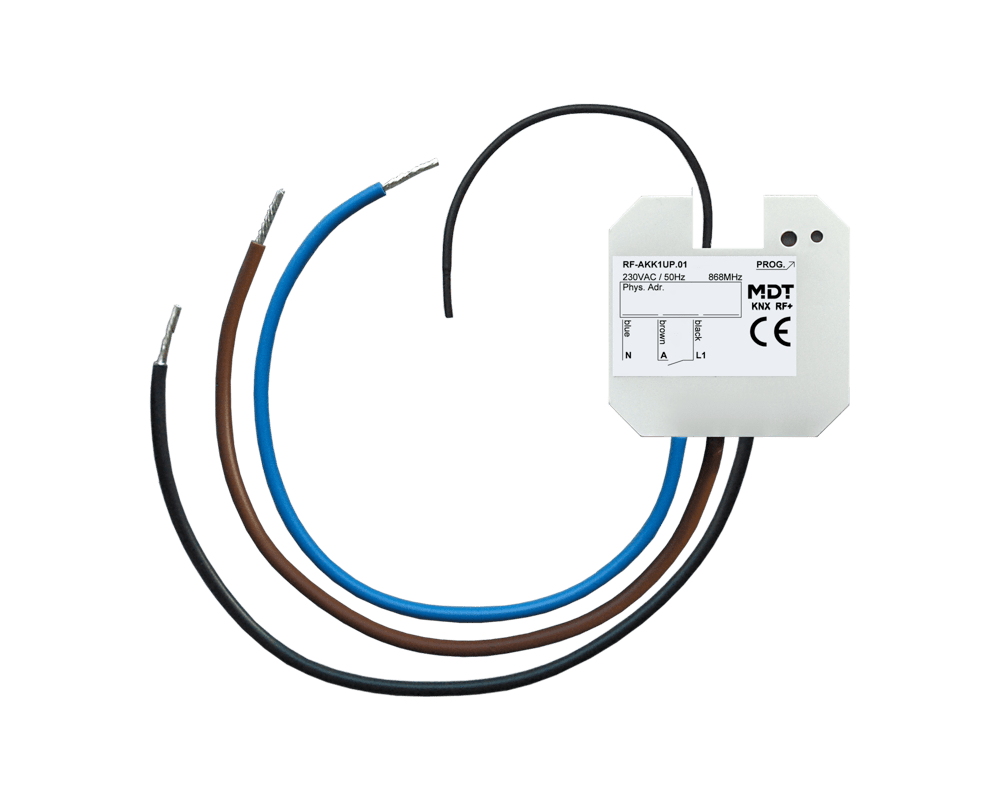 MDT - Attuatore 1 canale, RF KNX, 16A, 230V, incasso