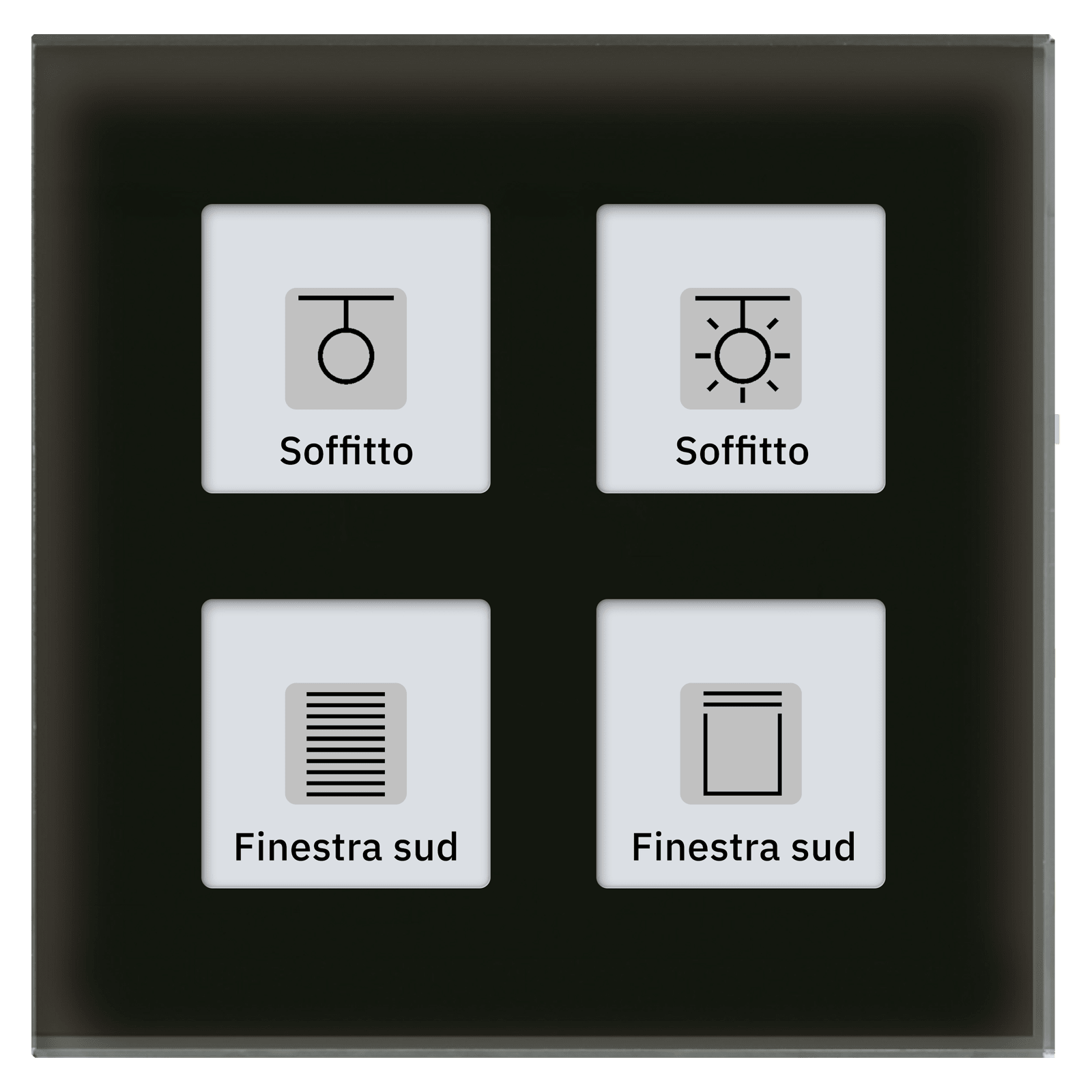 MDT - Tastiera 4 tasti con attuatore, RF KNX, vetro nero