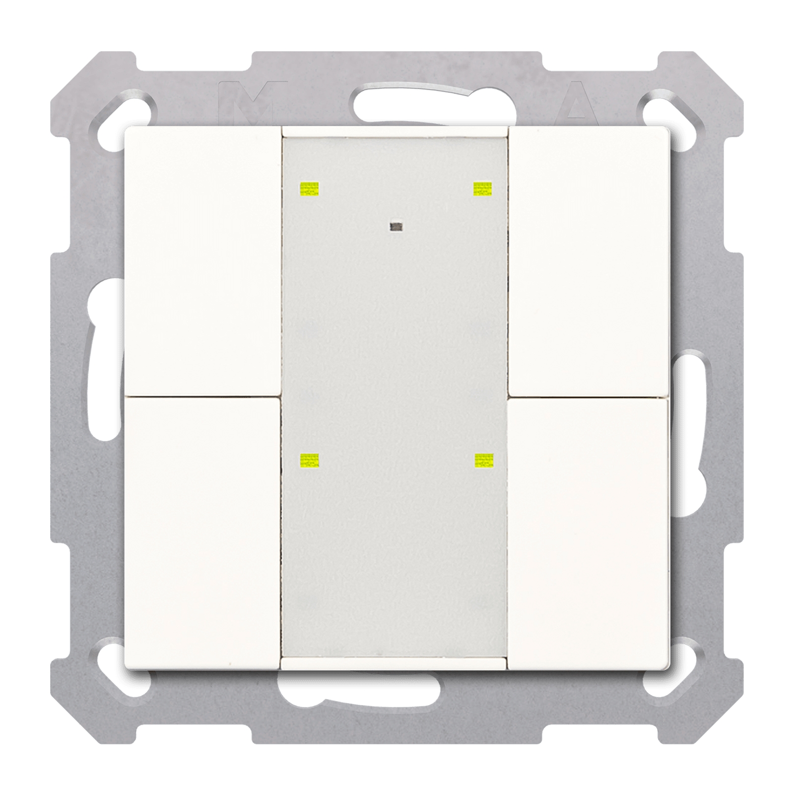 MDT - Tastiera 4 tasti con attuatore, RF KNX,  bianco lucido