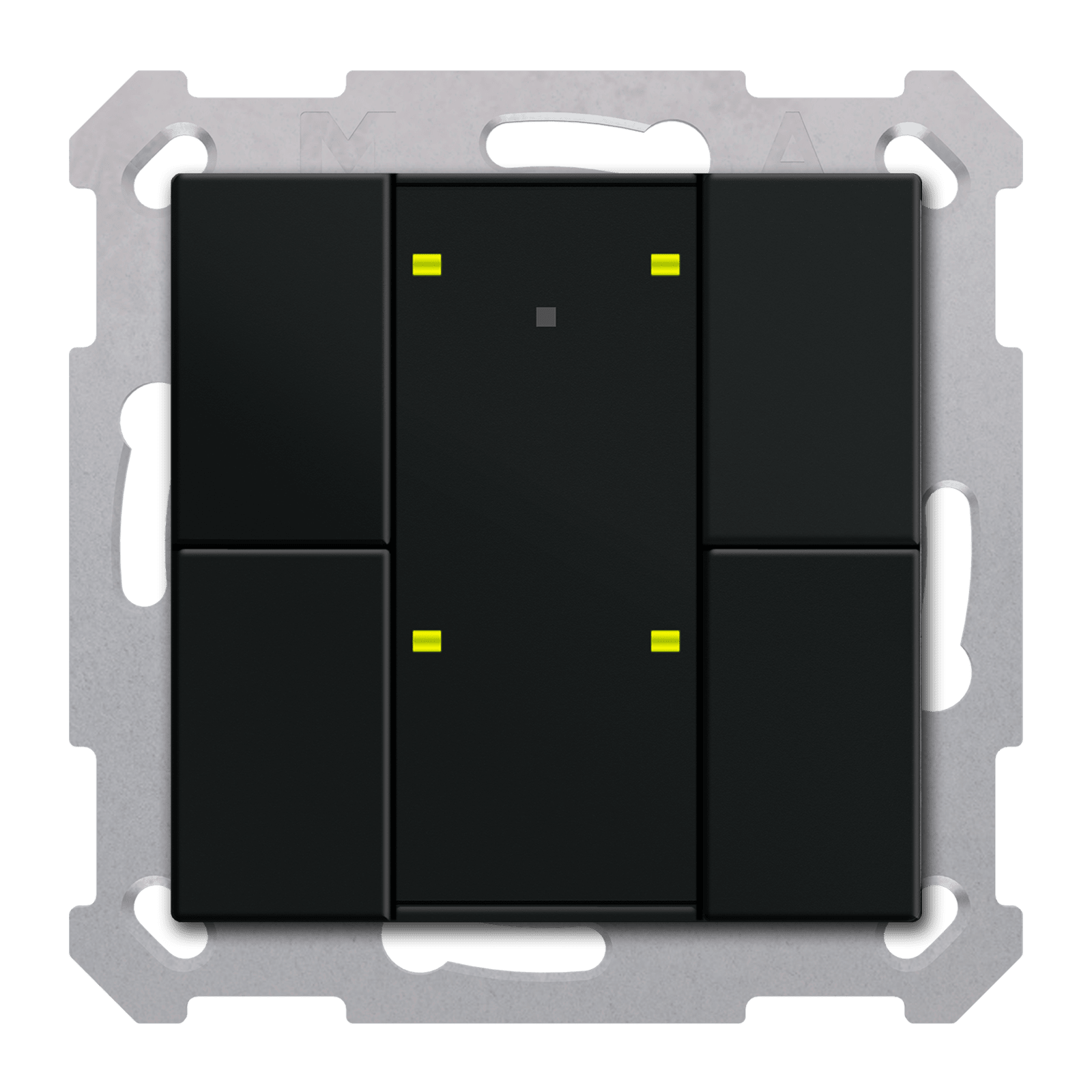 MDT - Tastiera 4 tasti con attuatore, RF KNX, nero opaco
