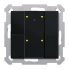 MDT - Tastiera 4 tasti con attuatore, RF KNX,  nero opaco