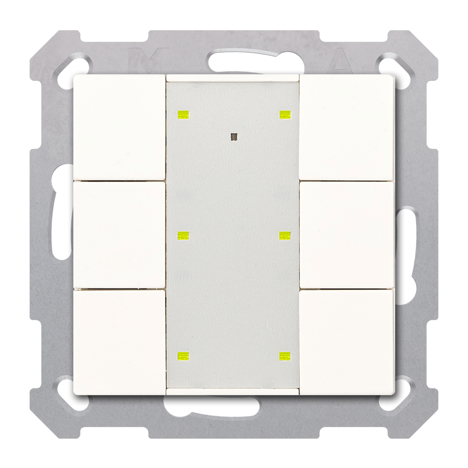 MDT - Tastiera 6 tasti con attuatore, RF KNX,  bianco lucido