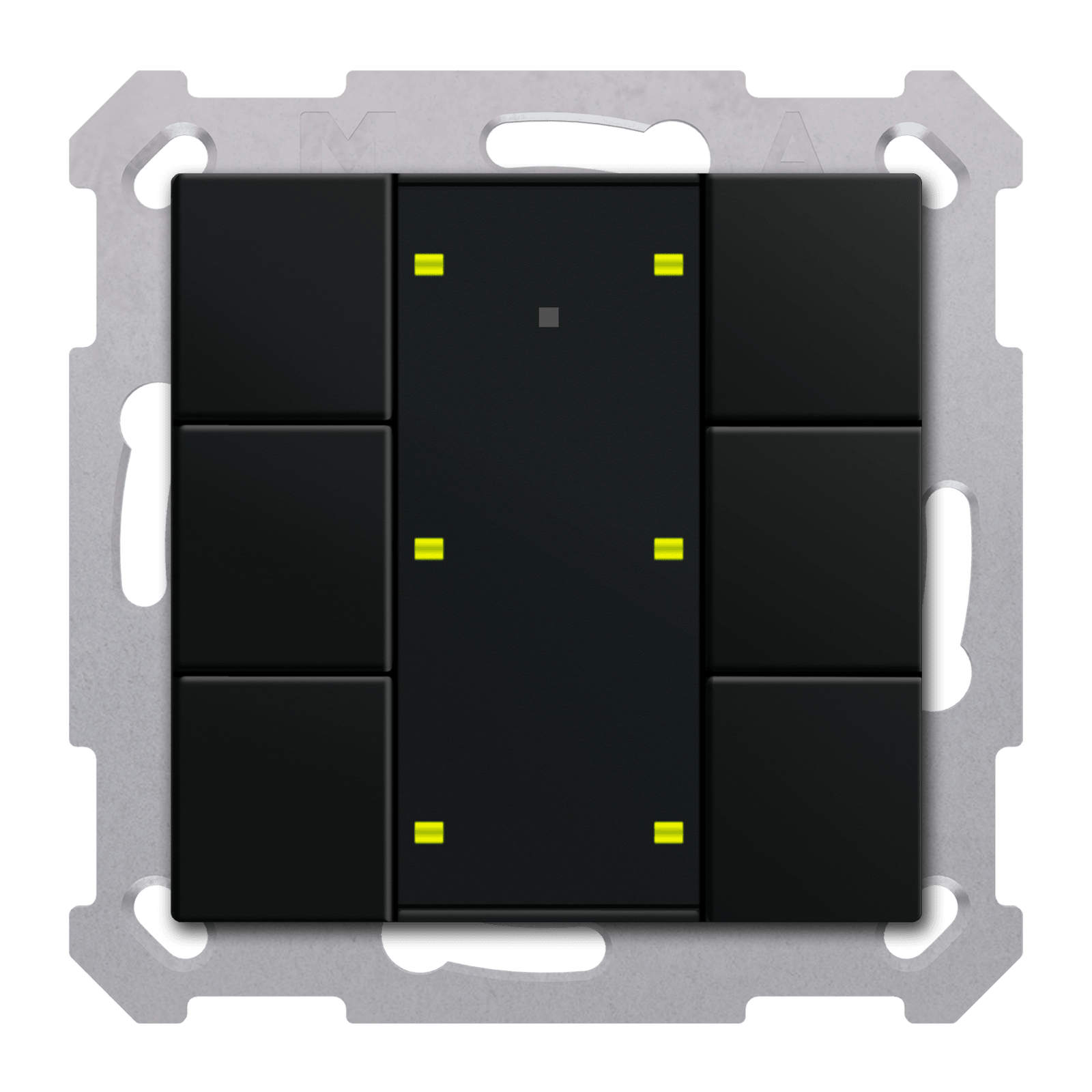 MDT - Tastiera 6 tasti con attuatore, RF KNX, nero opaco