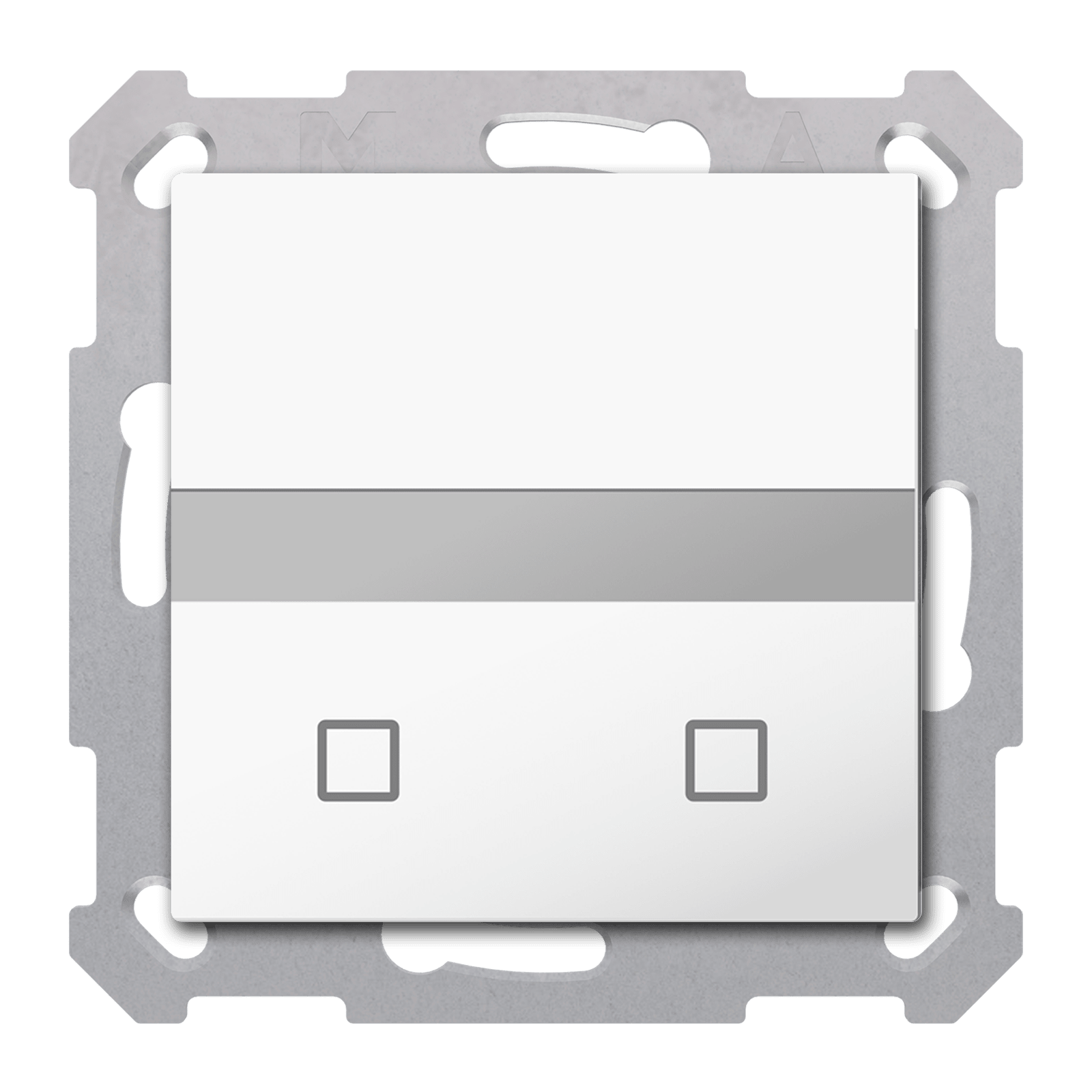 MDT - Sensore KNX movimento + T°, 2 tasti,55mm, incasso, bianco lucido