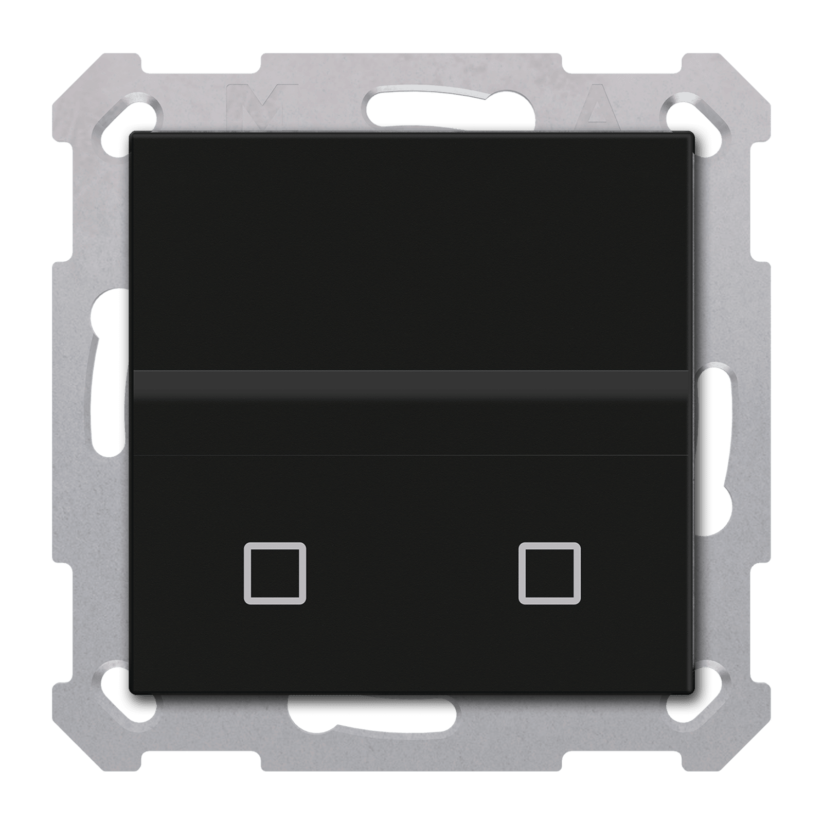 MDT - Sensore KNX movimento + T°, 2 tasti,55mm, incasso, nero opaco